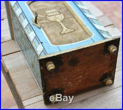 Antique small painted religious cabinet