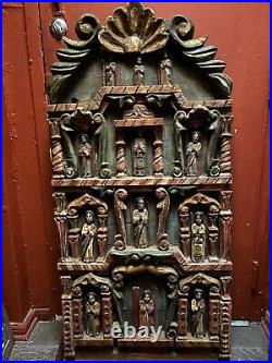 Antique spanish colonial Altar Church Woodcarved Religious Piece Christ Santos