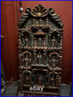 Antique spanish colonial Altar Church Woodcarved Religious Piece Christ Santos