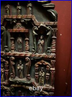 Antique spanish colonial Altar Church Woodcarved Religious Piece Christ Santos