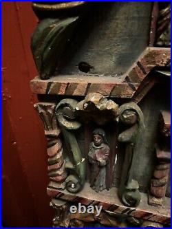 Antique spanish colonial Altar Church Woodcarved Religious Piece Christ Santos