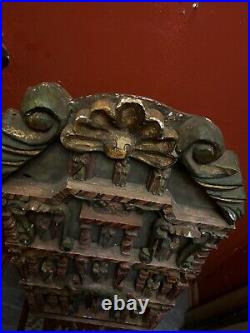 Antique spanish colonial Altar Church Woodcarved Religious Piece Christ Santos