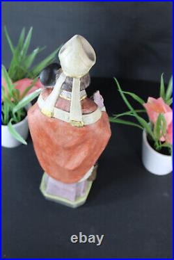 Antique stoneware saint elooi eloy figurine statue religious