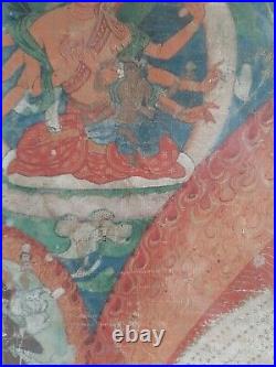 Antique thangka from tibet oriental 19th Religious painting from Tibet