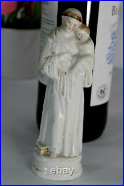 Antique vieux paris paris porcelain saint anthony statue figurine religious