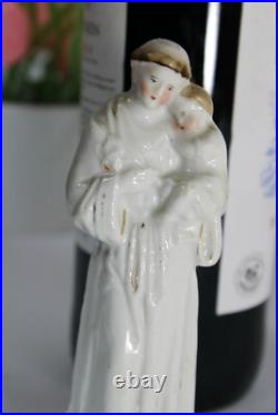 Antique vieux paris paris porcelain saint anthony statue figurine religious