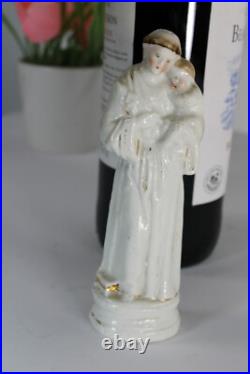 Antique vieux paris paris porcelain saint anthony statue figurine religious