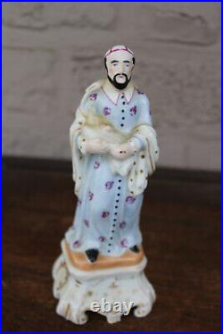 Antique vieux paris porcelain 19thc saint religious figurine statue