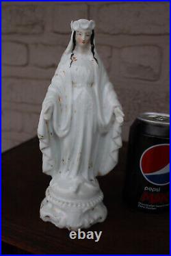 Antique vieux paris porcelain madonna figurine statue religious