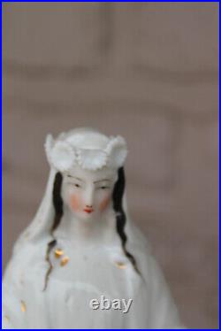 Antique vieux paris porcelain madonna figurine statue religious