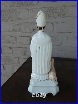 Antique vieux paris porcelain statue saint hubert hunt figurine religious rare