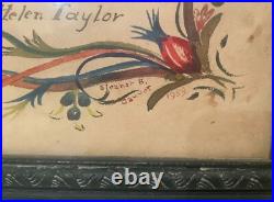 Antique vintage 1959 hand painted made religious blessing manuscript painting