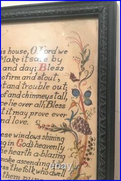 Antique vintage 1959 hand painted made religious blessing manuscript painting
