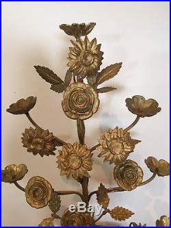 Antique vintage French Alter Flower Candelabra Church Religious Decorative