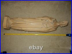 Antique wood carved 4 foot statue figurine religious jesus