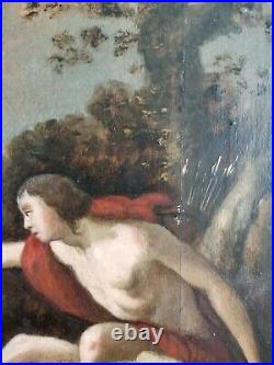 Apollo & Coronis Dutch Flemish Religious Old Master 1600's Antique Oil Painting