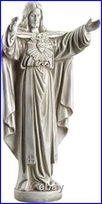 Artisan-Finished Sacred Heart Jesus Sculpture Timeless Religious Icon