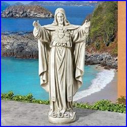 Artisan-Finished Sacred Heart Jesus Sculpture Timeless Religious Icon