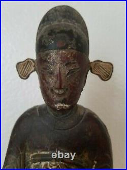 Asian Wood Carved Religious Figure (Santos Figure)
