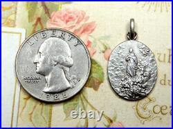 Assumption of Mary, by Tricard. Antique Religious Silver Pendant. Large Medal
