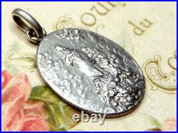 Assumption of Mary, by Tricard. Antique Religious Silver Pendant. Large Medal