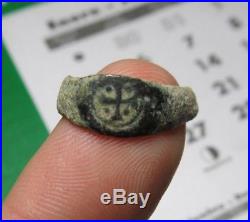 Authentic Spanish Medieval Knight Templar Cross Ring Religious Crusaders 11-12th