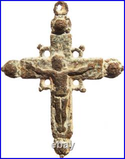 Awesome Pectoral 17th Century Crucifix Cross Antique Religious Pendant Found
