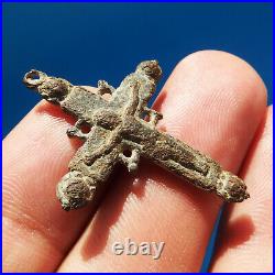 Awesome Pectoral 17th Century Crucifix Cross Antique Religious Pendant Found