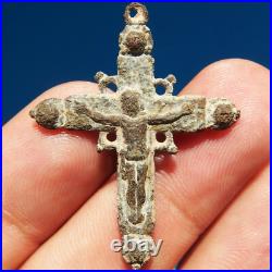Awesome Pectoral 17th Century Crucifix Cross Antique Religious Pendant Found