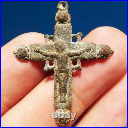 Awesome Pectoral 17th Century Crucifix Cross Antique Religious Pendant Found