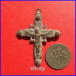 Awesome Pectoral 17th Century Crucifix Cross Antique Religious Pendant Found