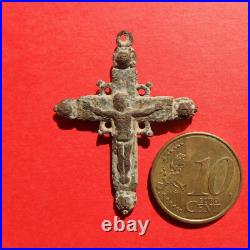 Awesome Pectoral 17th Century Crucifix Cross Antique Religious Pendant Found