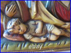 Bautifull antiques religious statuette nativity scene christmas