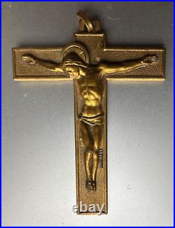 Beautiful Antique Religious Cross Pendant by Hartmann, Signed 3