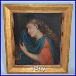 Beautiful Antique Religious Oil Painting Mary Magdalene, 18th / 19th century
