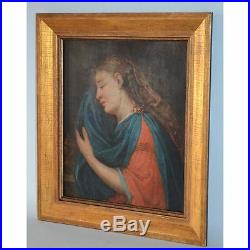 Beautiful Antique Religious Oil Painting Mary Magdalene, 18th / 19th century