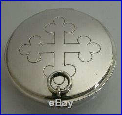 Beautiful English Sterling Silver Pyx Wafer Box Religious 1955