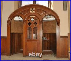 Beautiful Gothic Church Religious Carved Wood Confessional Surround Jj88