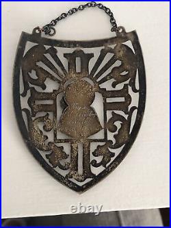 Beautifully Detailed Communion Antique 1950 Medal Religious Sterling Silver