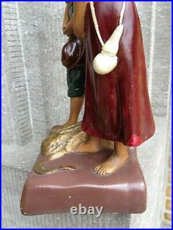 Big Antique Vintage Religious Catholic Plaster Angelus Praying Ave Maria Statue