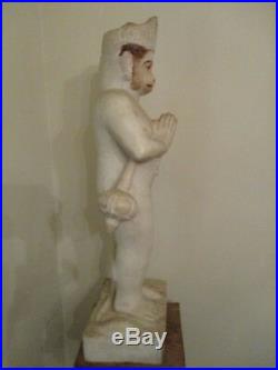 Big & Bold Antique Carved Marble Monkey Statue 33 Art Sculpture Figurine
