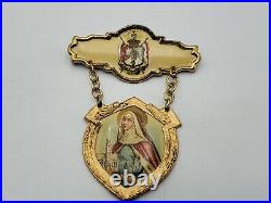 Boze Zbaw Polske GOD SAVE POLAND Religious Pin Badge Medal Vintage Antique RARE