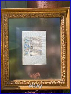 C 1450-75 Medieval Book Of Hours Leaf Illuminated Manuscript, France