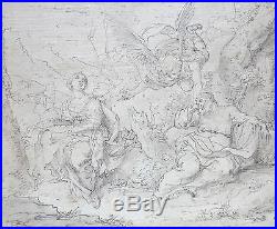 C. 1600s antique French old master drawing The Dream of St. Joseph