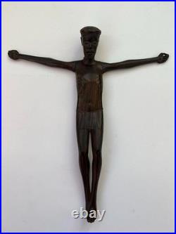 C. 1950. African Old Master Jesus Christ With A Crown Of Thorns. Antique. 30.5
