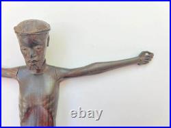 C. 1950. African Old Master Jesus Christ With A Crown Of Thorns. Antique. 30.5