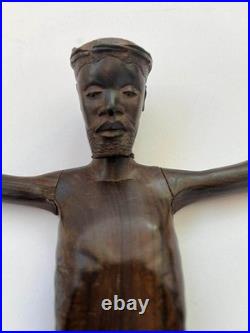 C. 1950. African Old Master Jesus Christ With A Crown Of Thorns. Antique. 30.5