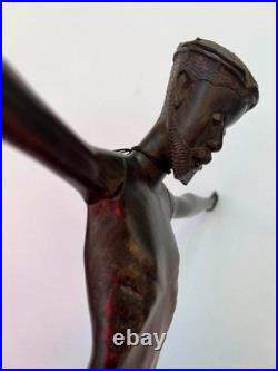 C. 1950. African Old Master Jesus Christ With A Crown Of Thorns. Antique. 30.5