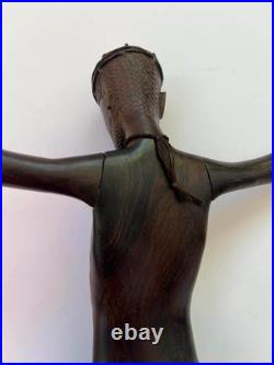 C. 1950. African Old Master Jesus Christ With A Crown Of Thorns. Antique. 30.5
