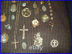 Catholic Religious Lot 200 Vintage Antique Saint Medals Jesus Mary Heavy Metal